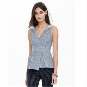 Banana Republic faux wrap peplum top